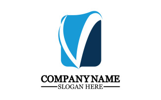 V initial name letter logo template v26