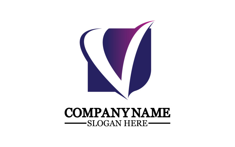V initial name letter logo template v32 Logo Template