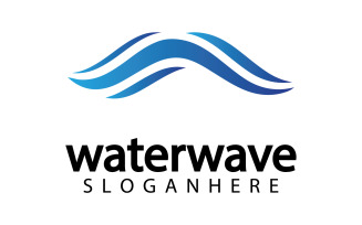Water wave template logo icon v16