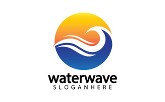 Water wave template logo icon v29