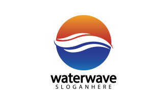 Water wave template logo icon v31
