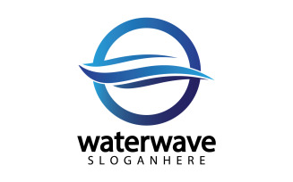 Water wave template logo icon v35
