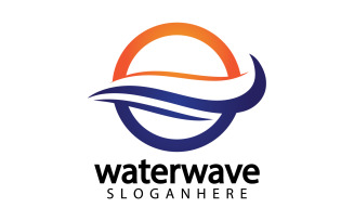 Water wave template logo icon v36