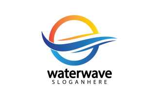 Water wave template logo icon v37