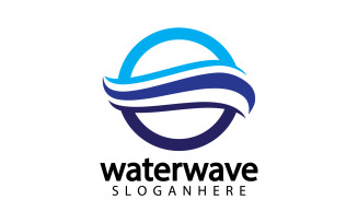 Water wave template logo icon v38