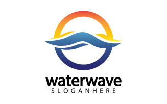 Water wave template logo icon v48