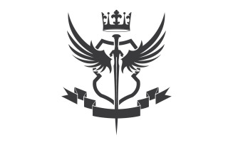 Wing sword and crown king lord logo icon v21