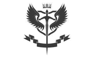 Wing sword and crown king lord logo icon v46