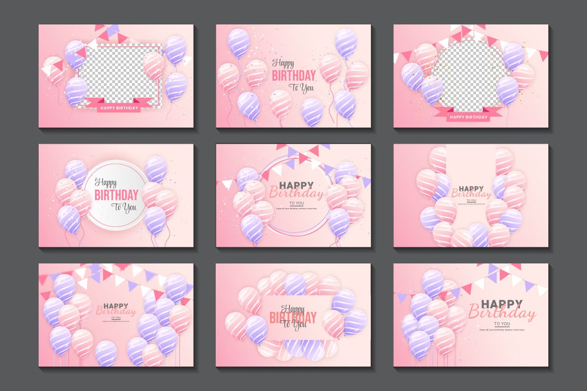 Kit Graphique #355589 Birthday Balloons Divers Modles Web - Logo template Preview