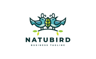 Couple Nature Bird Logo Template