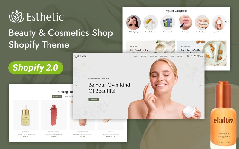 Esthetic - Beauty & Cosmetics Store Shopify 2.0 Responsive Theme Shopify Theme