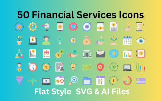 Financial Services Icon Set 50 Flat Icons - SVG And AI Files