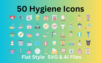Hygiene Icon Set 50 Flat Icons - SVG And AI Files