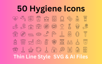 Hygiene Icon Set 50 Outline Icons - SVG And AI Files