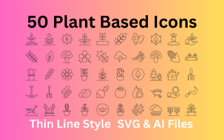 Plant Based Icon Set 50 Outline Icons - SVG And AI Files