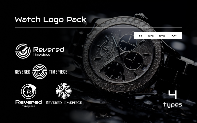 Revered Timepiece — Stylish Unique Watch Logo Pack Template UI Element