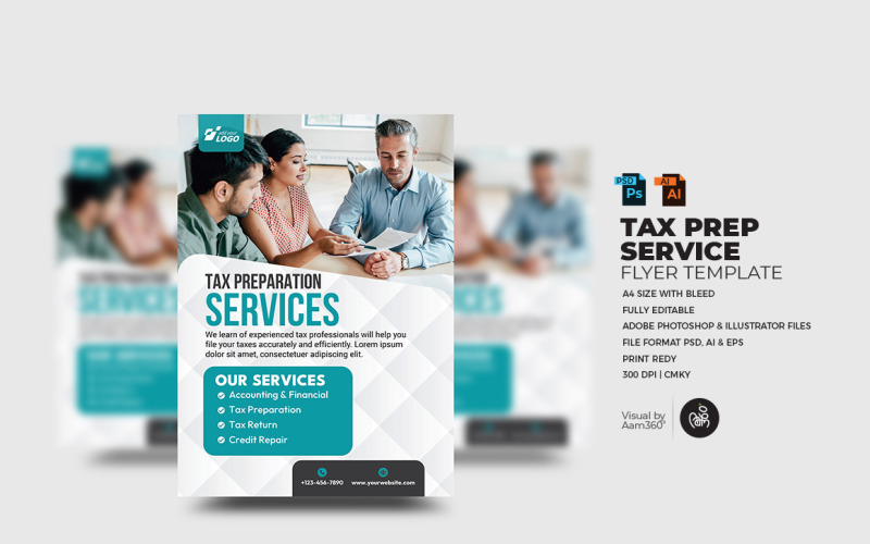 Tax & Consulting Services Flyer Template Corporate Identity
