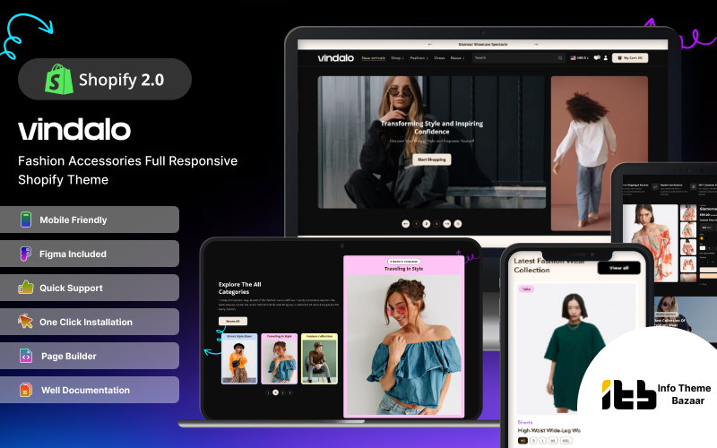 Vindalo - Clothing & Fashion Responsive Shopify 2.0 Theme Shopify Theme