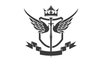 Wing sword and crown king lord logo icon v63