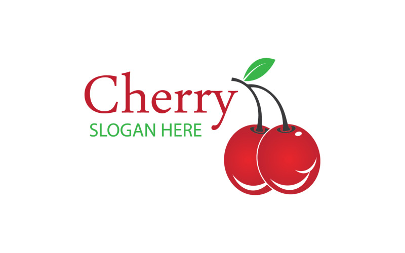 Chery fruits logo icon vector v14 Logo Template