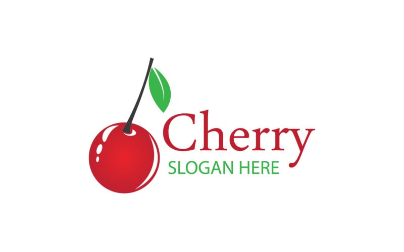 Chery fruits logo icon vector v18 Logo Template