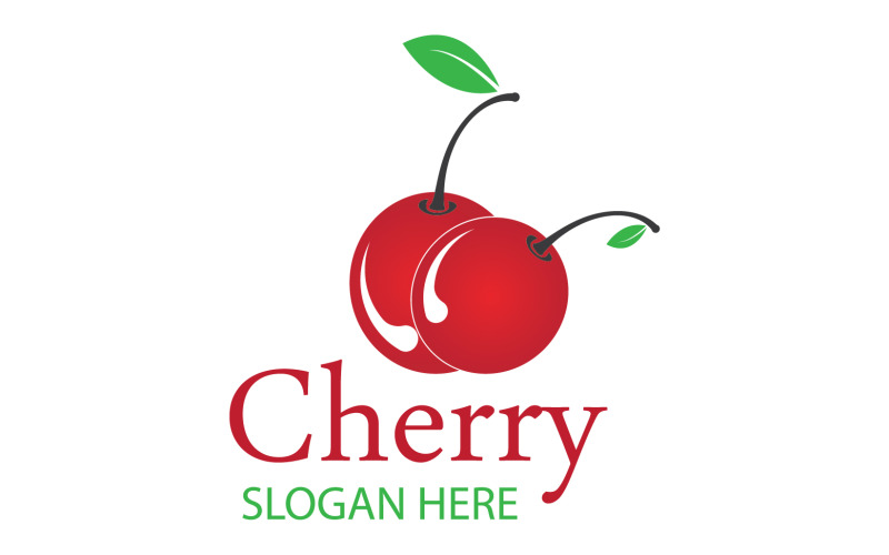 Chery fruits logo icon vector v1 Logo Template