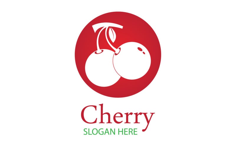Chery fruits logo icon vector v21 Logo Template