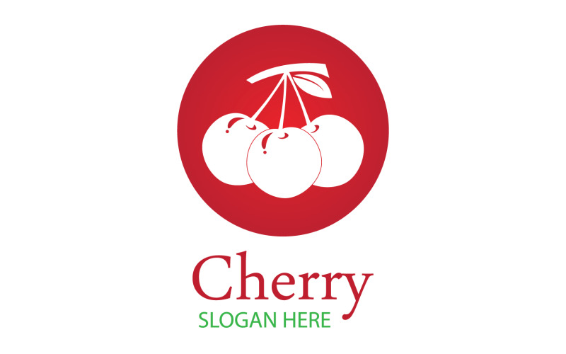Chery fruits logo icon vector v23 Logo Template