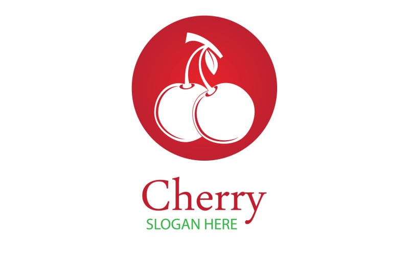 Chery fruits logo icon vector v29 Logo Template