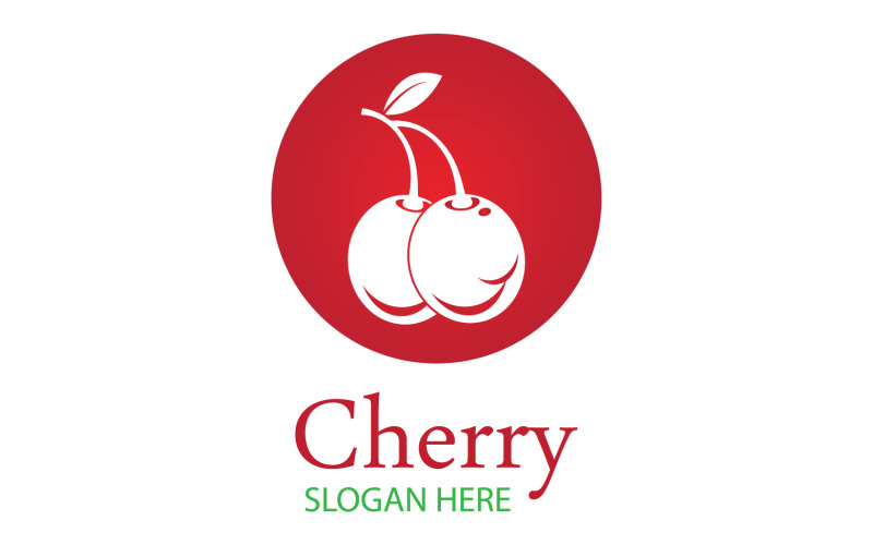 Chery fruits logo icon vector v36 Logo Template