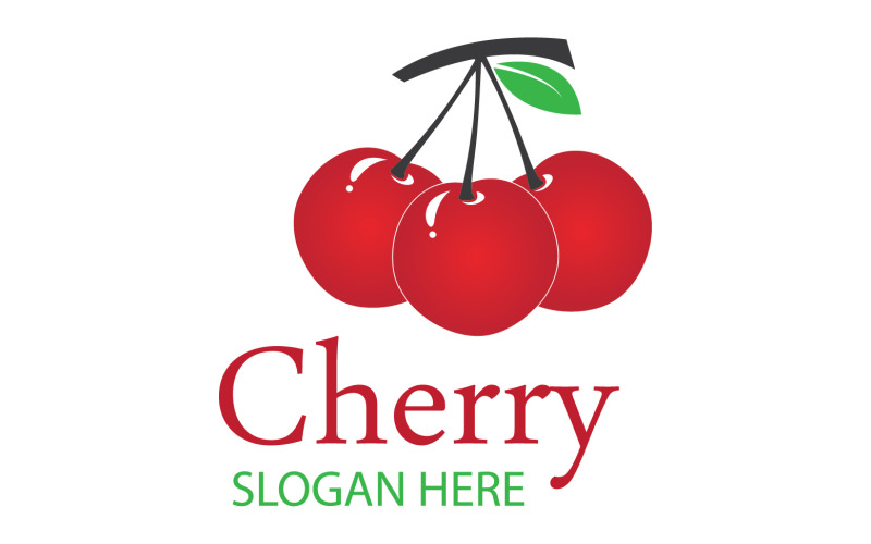 Chery fruits logo icon vector v4 Logo Template