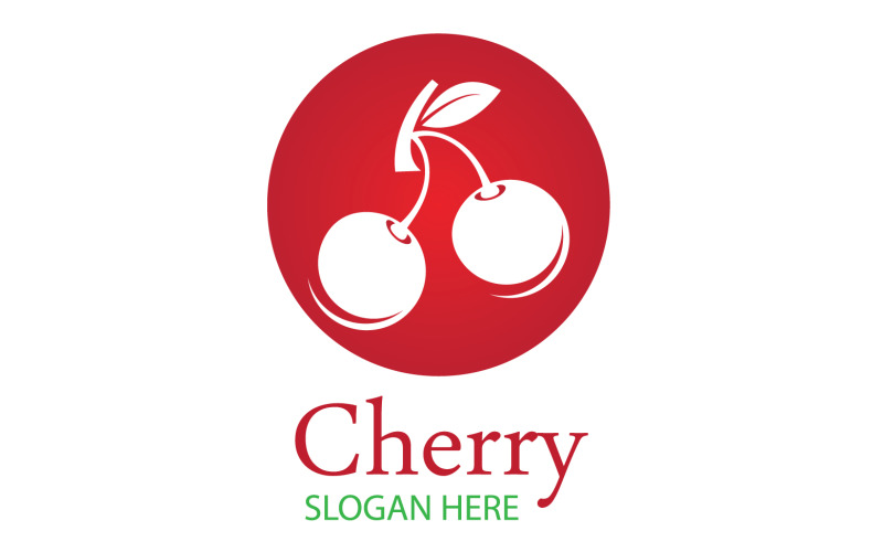 Chery fruits logo icon vector v25 Logo Template