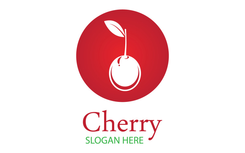 Chery fruits logo icon vector v35 Logo Template