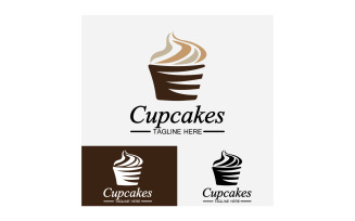 Cupcake food logo icon vector v13