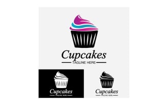 Cupcake food logo icon vector v14