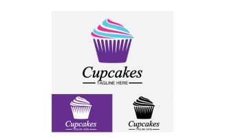 Cupcake food logo icon vector v2