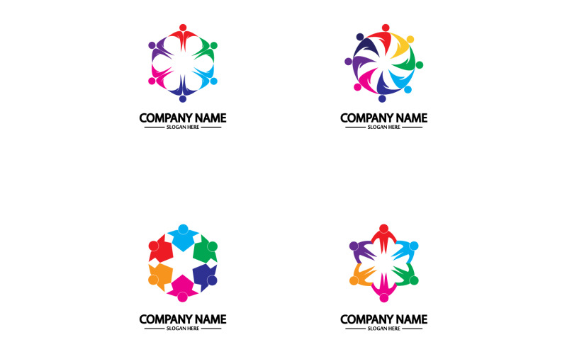 Team group frient community logo v38 Logo Template