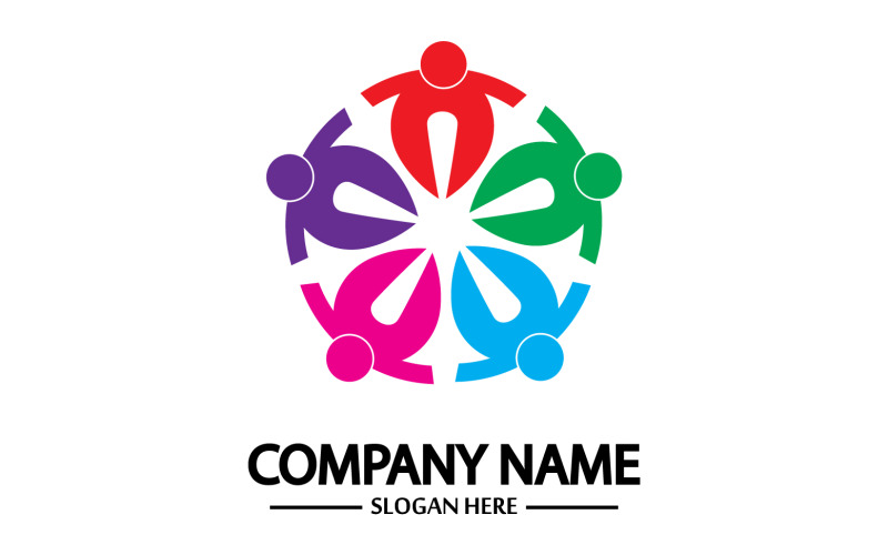 Team group frient community logo v9 Logo Template