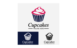Cupcake food logo icon vector v11