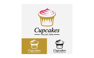 Cupcake food logo icon vector v12