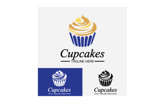 Cupcake food logo icon vector v15