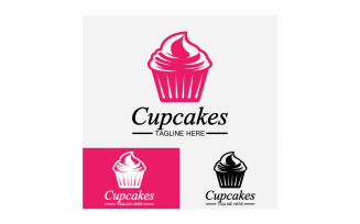 Cupcake food logo icon vector v16