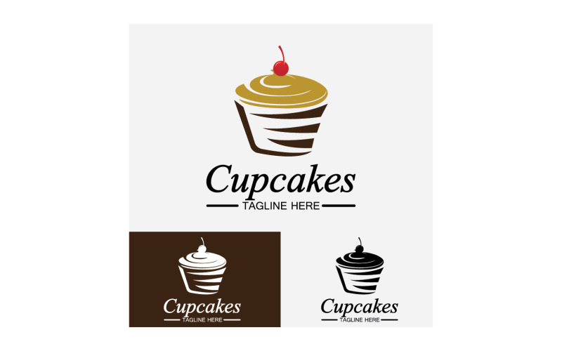 Cupcake food logo icon vector v20 Logo Template
