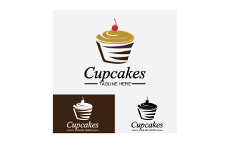 Cupcake food logo icon vector v20