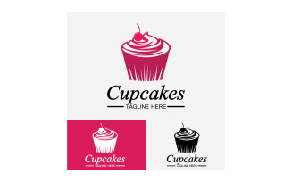 Cupcake food logo icon vector v21