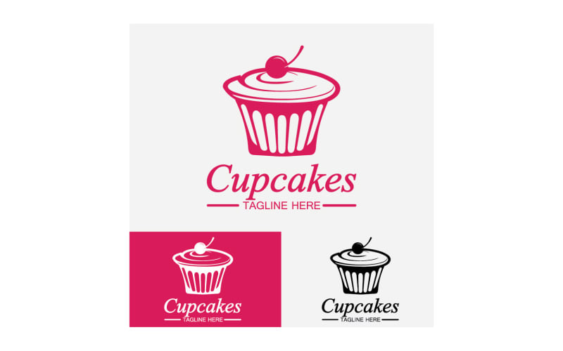Cupcake food logo icon vector v25 Logo Template