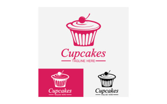 Cupcake food logo icon vector v25