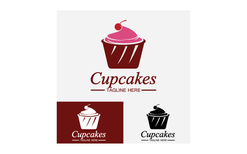 Cupcake food logo icon vector v26 Logo Template
