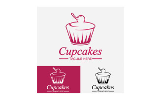 Cupcake food logo icon vector v32