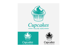 Cupcake food logo icon vector v33